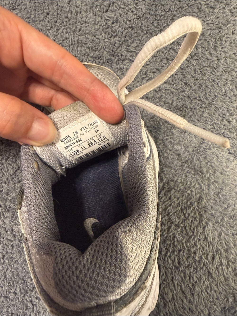 Nike Kids White and Gray Lace-Up Sneakers - Picture 11 of 12